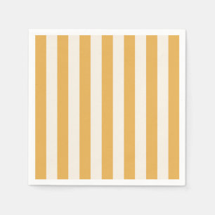 Vertical Stripes Mustard Yellow And White Striped Napkin