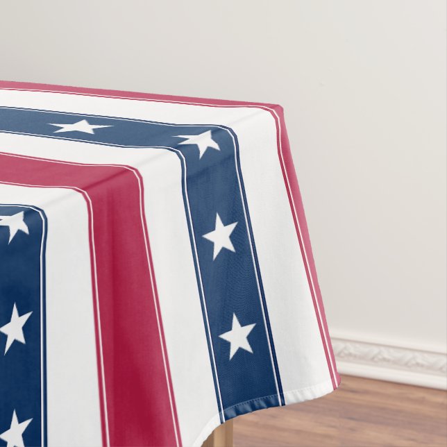 Vertical Stripes & Stars (large scale) Tablecloth (In Situ)