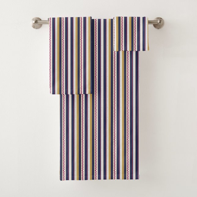 Vertical stripes towel set with a pattern of navy (Creator Uploaded)