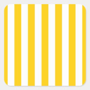 Vertical Stripes Yellow And White Striped Square Sticker
