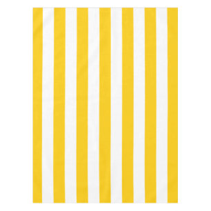 Vertical Stripes Yellow And White Striped Tablecloth