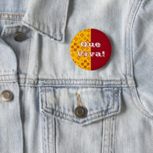 Vertical Stripes Zia Sun Red Yellow New Mexico 6 Cm Round Badge