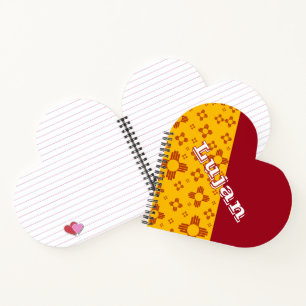 Vertical Stripes Zia Sun Red Yellow New Mexico Notebook