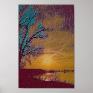 Vertical Sunset Poster