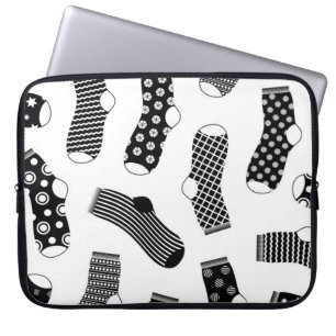 Vertical texture of striped and polka dot socks. B Laptop Sleeve