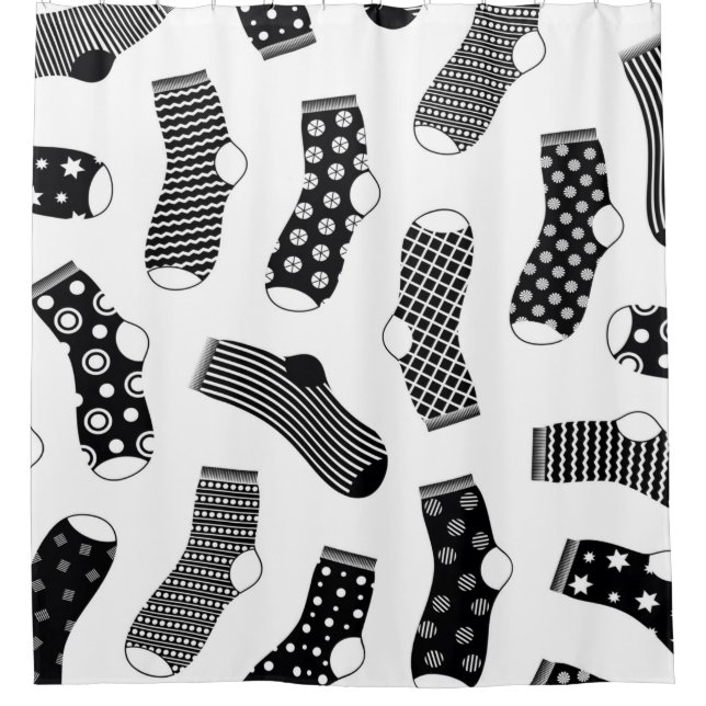 Vertical texture of striped and polka dot socks. B Shower Curtain (Front)