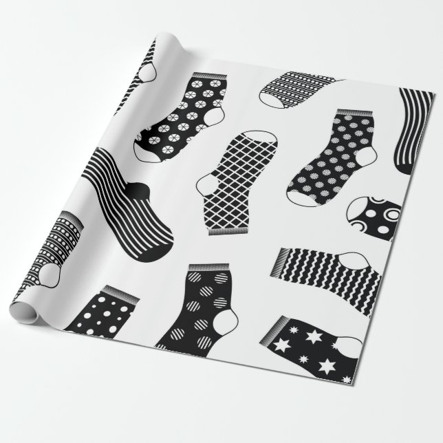 Vertical texture of striped and polka dot socks. B Wrapping Paper (Unrolled)