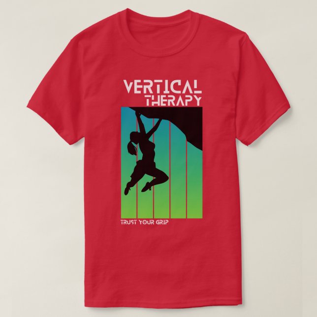 Vertical Therapy Trust your grip Woman Climbers Cl T-Shirt (Design Front)