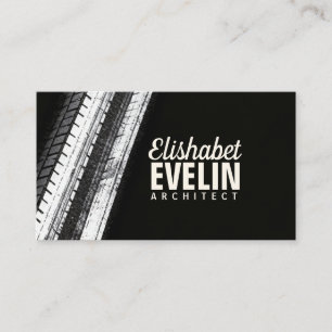 Vertical Trails in Monochrome Business Card