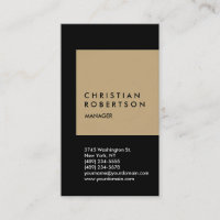 Vertical trend standard beige black business card
