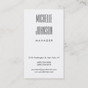 Vertical Trendy Black White Grey Business Card