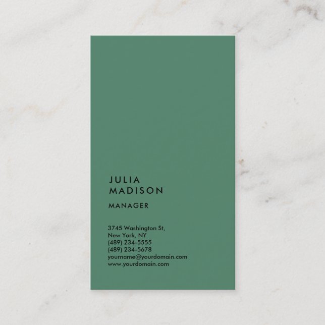 Vertical Trendy Manager Consultant Business Card (Front)