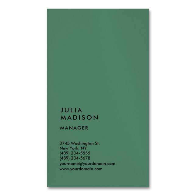 Vertical Trendy Manager Consultant Magnetic Business Card (Front Vertical)