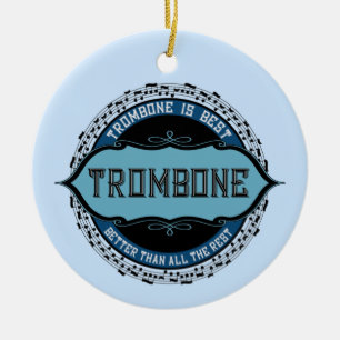 Vertical Trombone Ceramic Tree Decoration