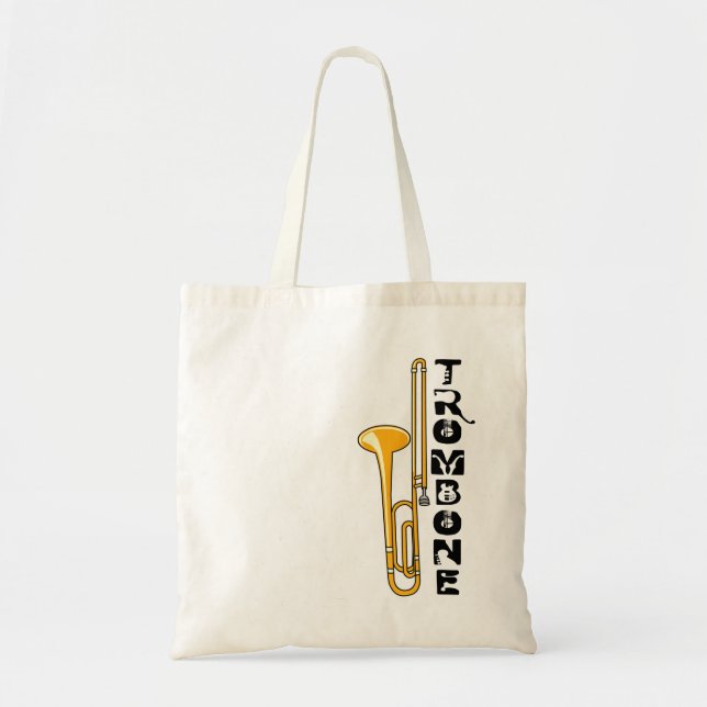 Vertical Trombone Tote Bag (Front)