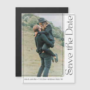 Vertical Typography Photo Save the Date magnet