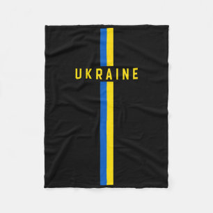 Vertical Ukraine Flag With Text “ukraine” In Capit Fleece Blanket