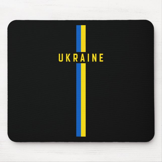 Vertical Ukraine Flag With Text “ukraine” In Capit Mouse Mat (Front)