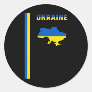 Vertical Ukrainian Flag Classic Round Sticker