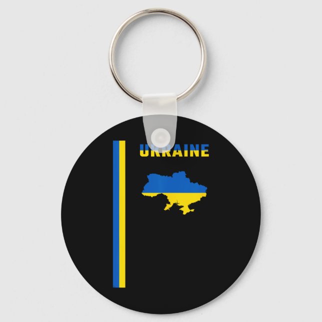 Vertical Ukrainian Flag  Key Ring (Front)