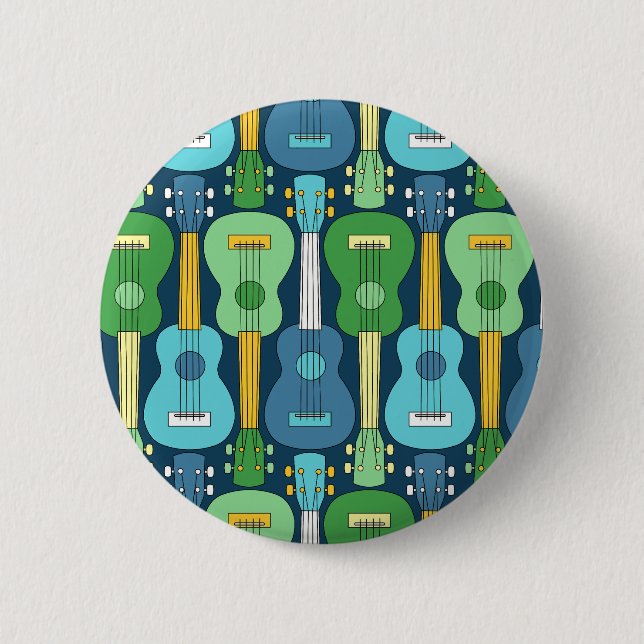 Vertical Ukulele Pattern 6 Cm Round Badge (Front)