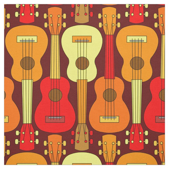 Vertical Ukulele Pattern  Fabric (Swatch)