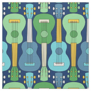 Vertical Ukulele Pattern Fabric