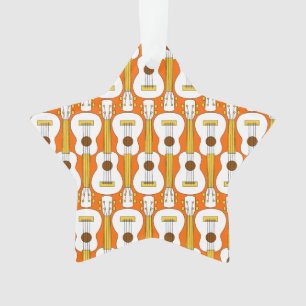 Vertical Ukulele Pattern  Ornament