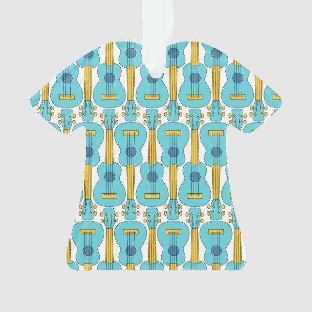 Vertical Ukulele Pattern  Ornament (Front)