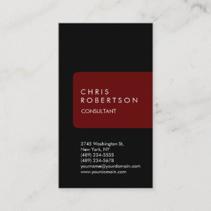 Vertical Unique Black Red Stripe Business Card