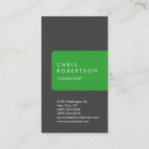Vertical Unique Grey Green Stripe Business Card