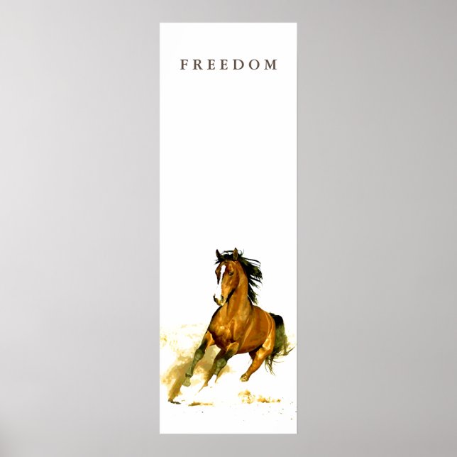 Vertical Unique Motivational Freedom Horse Poster (Front)