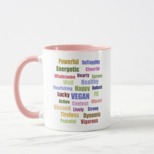 Vertical Vegan Word Cloud Mug