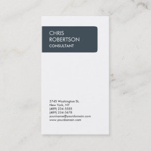 Vertical White Charcoal Attractive Business Card