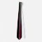 Vertical White, Crimson Stripes on Black Necktie