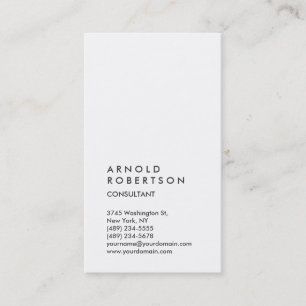 Vertical White Trendy Consultant Business Card