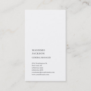 Vertical White Trendy Consultant Business Card