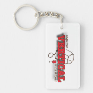 Vertical wine & beer key ring