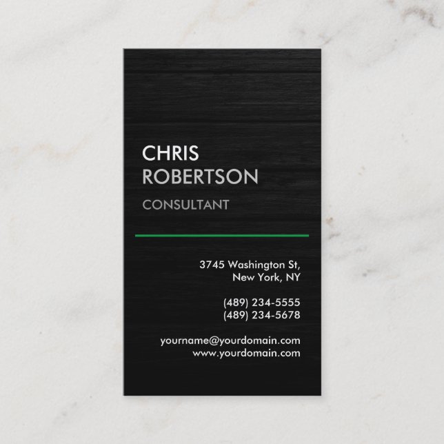 Vertical Wood Effect Attractive Business Card (Front)