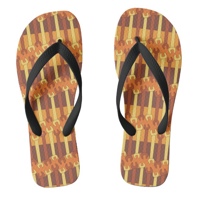 Vertical Wrench Pattern Flip Flops (Footbed)
