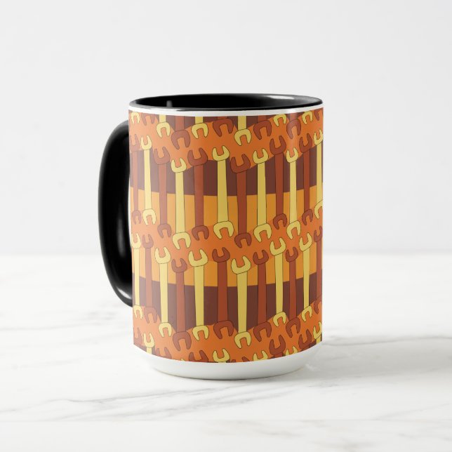 Vertical Wrench Pattern Mug (Front Left)
