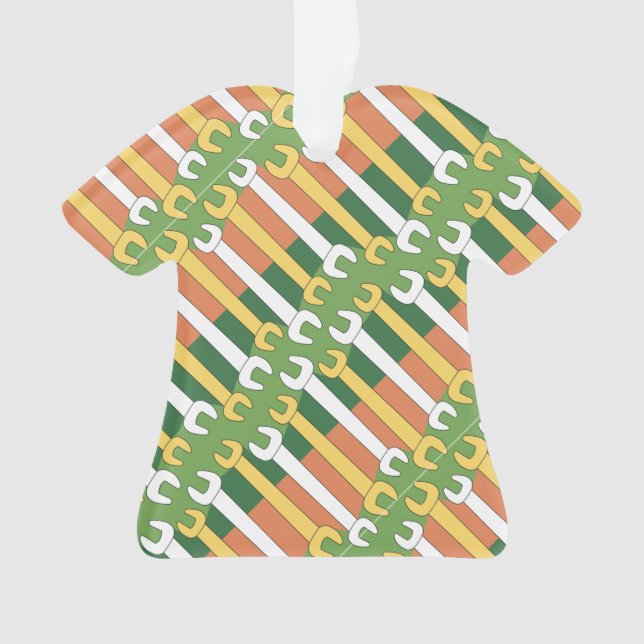 Vertical Wrench Pattern  Ornament (Front)