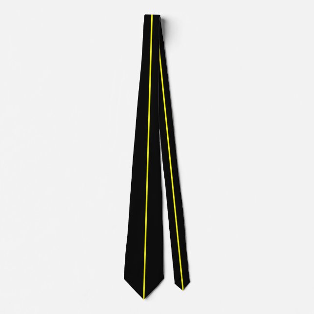 Vertical Yellow Stripe on Black Tie (Front)