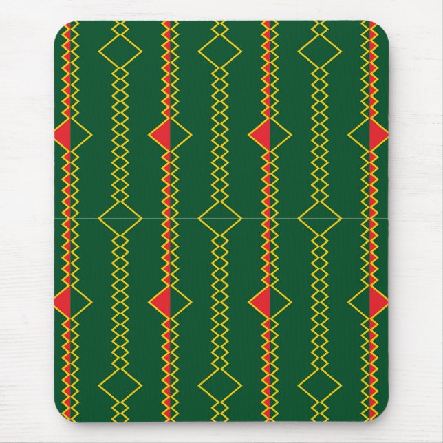 Vertical Zigzag Lines Green Digital Paper  Mouse Mat (Front)