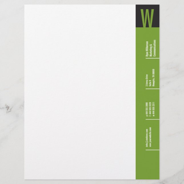 Verticality Monogram Letterhead Design (Front)