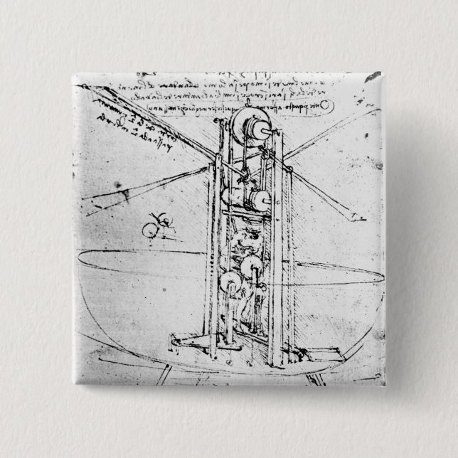 Vertically standing bird's-winged flying 15 cm square badge (Front)