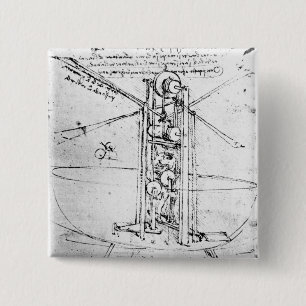 Vertically standing bird's-winged flying 15 cm square badge