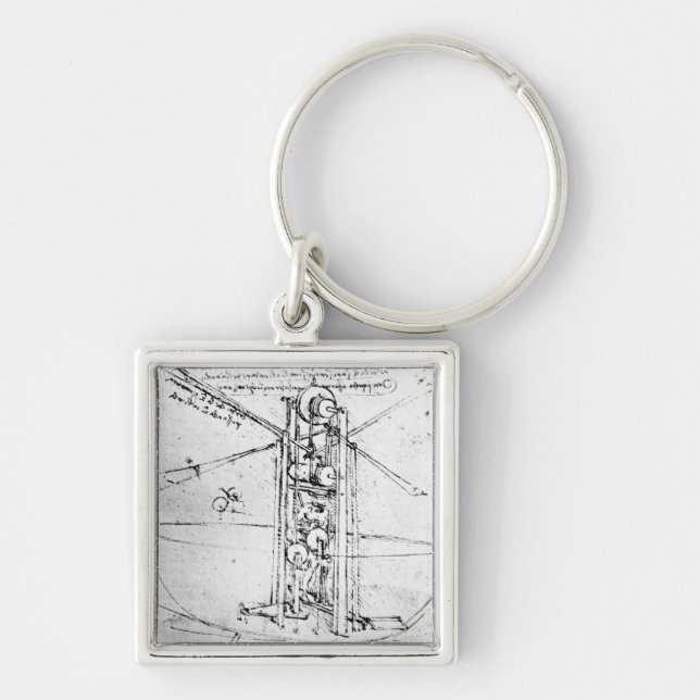 Vertically standing bird's-winged flying key ring (Front)