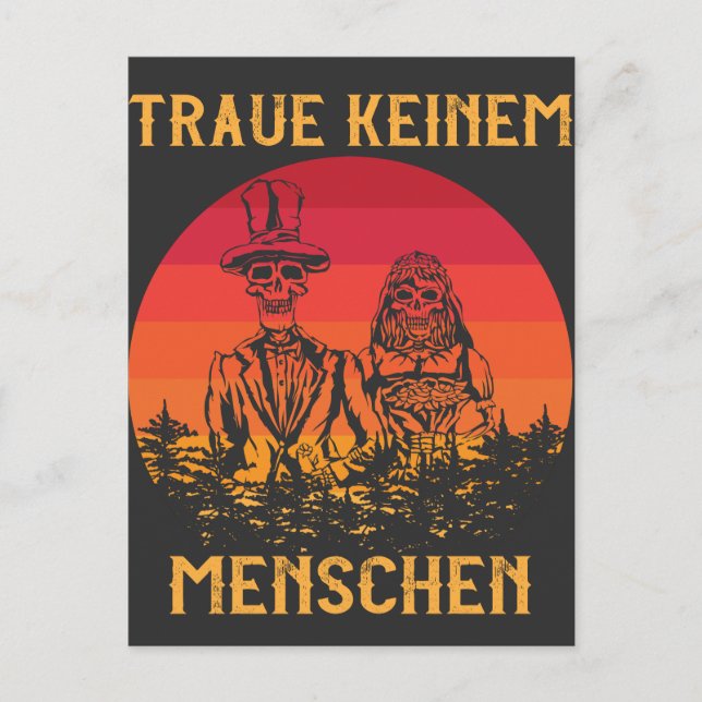 Vertraue keinem Menschen Untote Skelett Zombie Postcard (Front)
