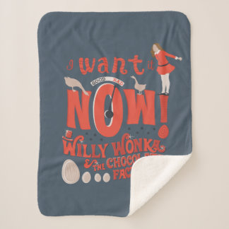 Veruca Salt - I Want It Now! Sherpa Blanket